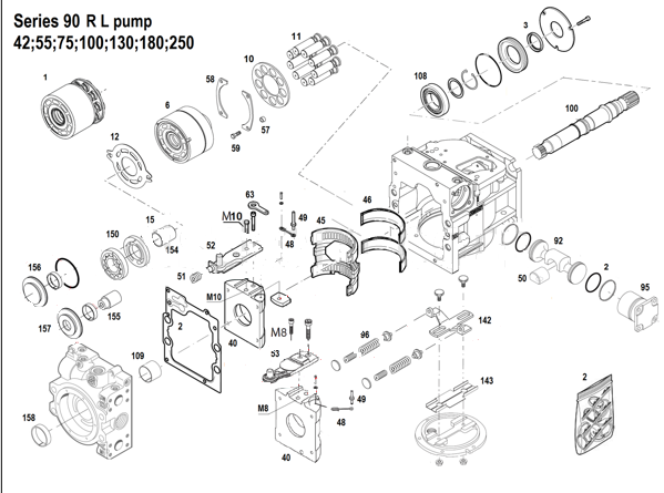 Гидронасос Sauer Danfoss 90R042 (model 516045)
