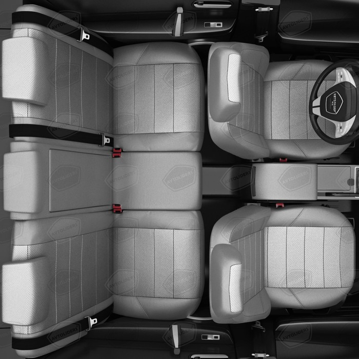 Авточехлы для Ford Ranger T6 с 2013-н.в. джип-пикап Задняя спинка и сиденье единые. Задний подлокотник - фото 8 - id-p184991503
