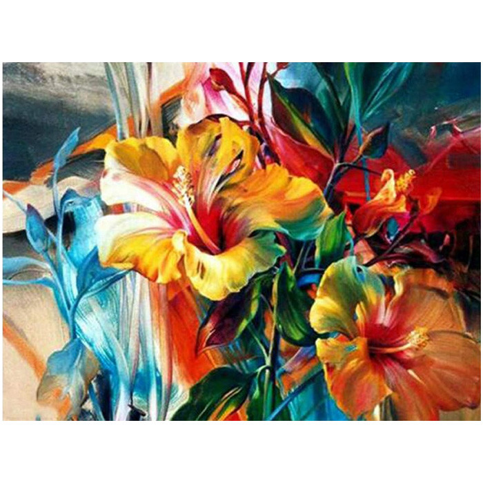 Алмазная мозаика (живопись) 40*50см - Яркие цветы