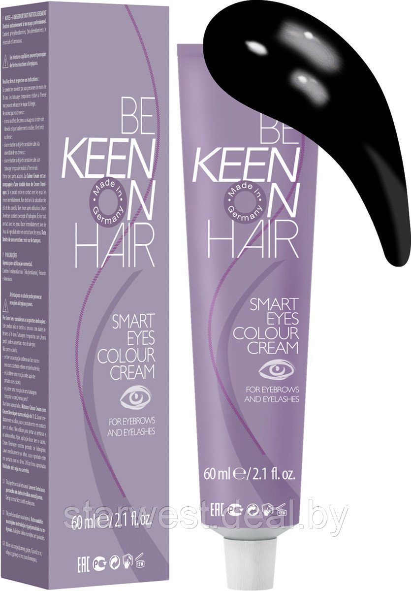 KEEN Smart Eyes Colour Cream 60 мл (черный) Краска для бровей и ресниц - фото 1 - id-p185024204