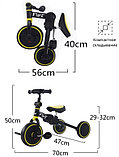 Детский беговел-велосипед Bubago Flint BG-F-3 (черный/желтый) без родительской ручки Трансформер, складной, фото 6