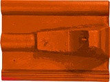 Цементно-песчаная черепица Забудова Подножечная, оранжевая