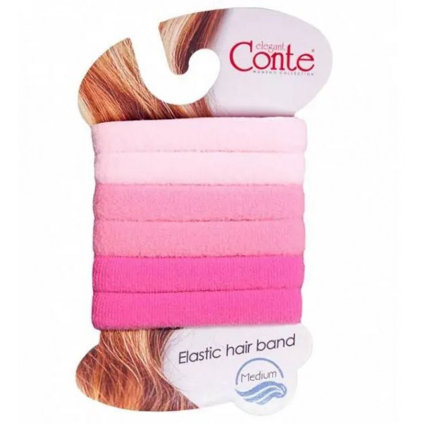 Резинка для волос CONTE ELEGANT MEDIUM 6шт pink - фото 1 - id-p185028935