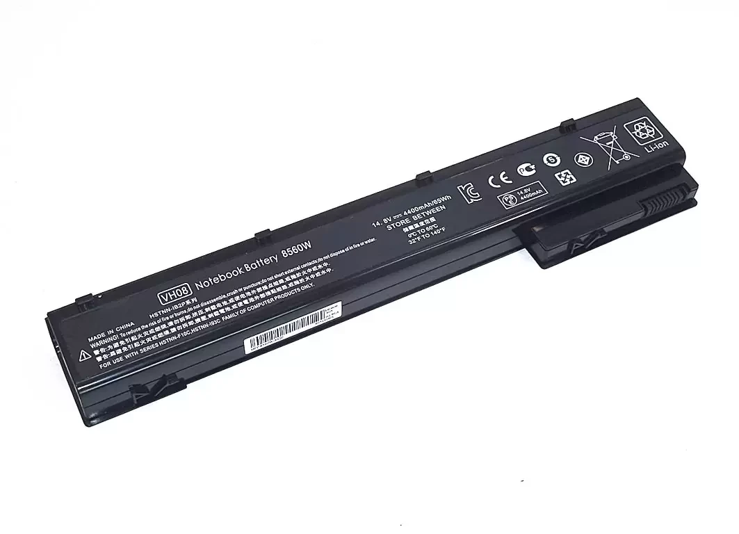Аккумулятор (батарея) для ноутбука HP 8560W, 14.8В, 5200мАч, черный (OEM)