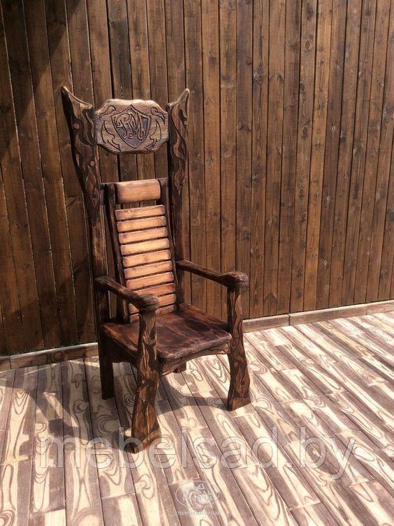 Кресло-трон садовое и банное из натурального дерева "Ладислав" - фото 1 - id-p185030499