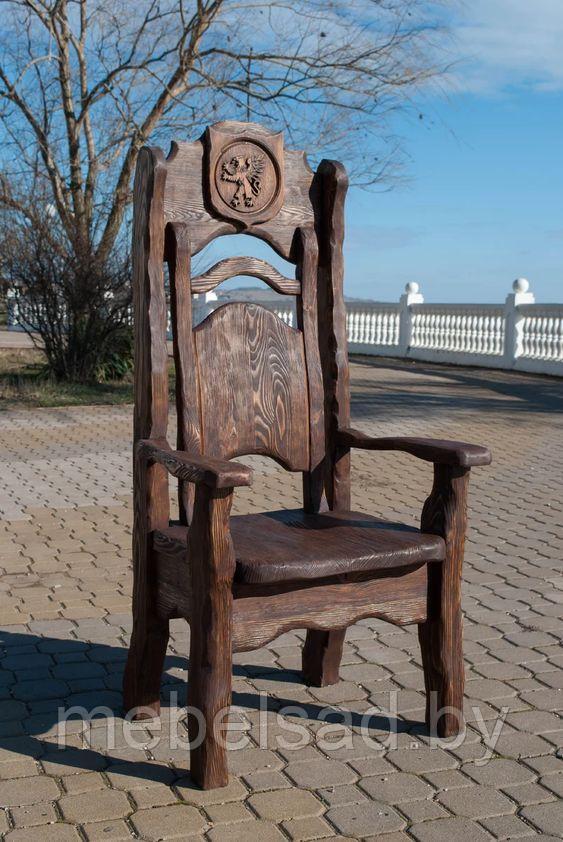 Кресло-трон садовое и банное из натурального дерева "Лучезар"