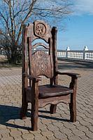 Кресло-трон садовое и банное из натурального дерева "Лучезар"