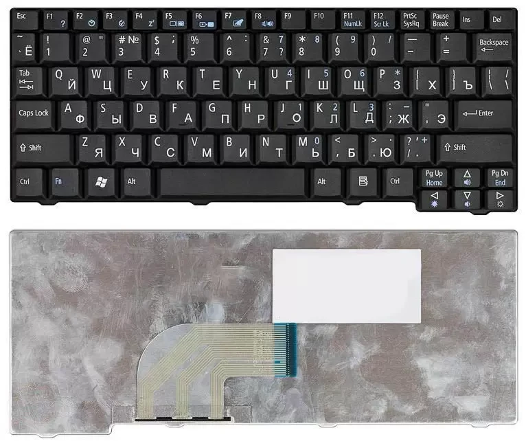 Клавиатура для ноутбука Acer Aspire One A110, A150, D150, D250, ZG5, ZG8, черная - фото 1 - id-p136401641
