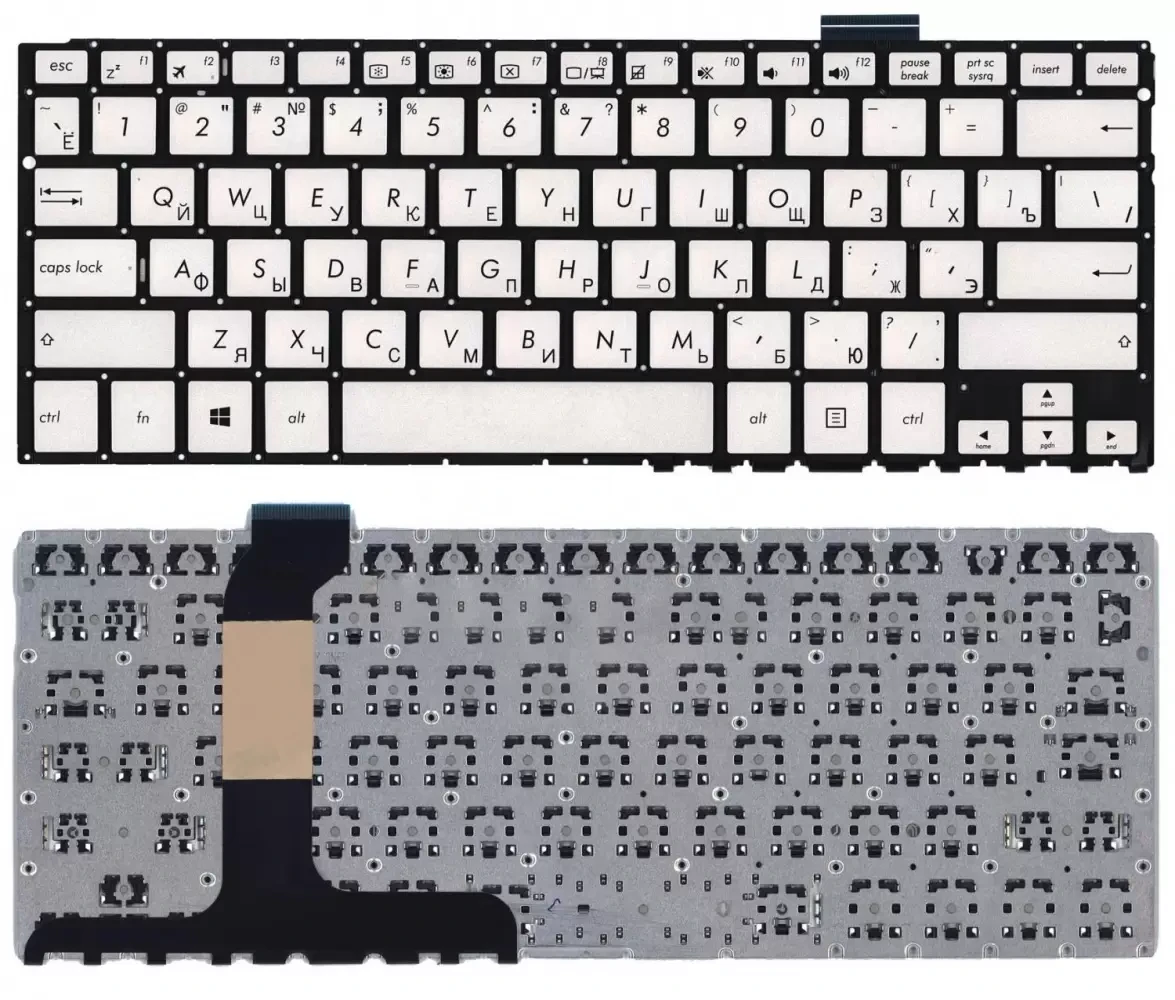 Клавиатура для ноутбука Asus UX360CA, серебристая