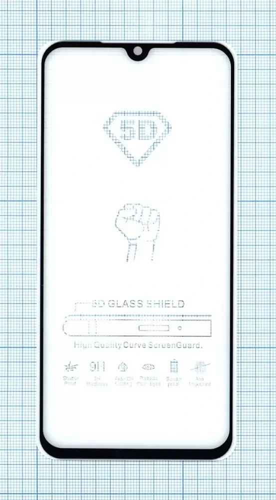Защитное стекло "Полное покрытие" для Huawei Y5 (2019), черное