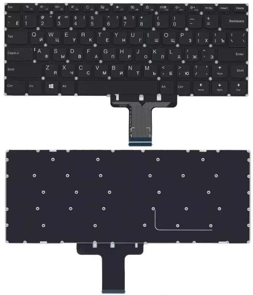 Клавиатура для ноутбука Lenovo IdeaPad 510S, 510S-14IKB, черная без рамки - фото 1 - id-p75074606