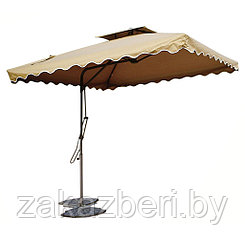 "ДМ" Зонт от солнца 250х250см, на боковой опоре, материал купола - полиэстер, цвет - бежевый, h270см,
