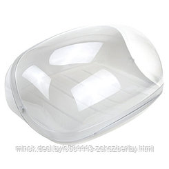 Хлебница пластмассовая "Идея" 39x17x29см, прозрачная крышка, белый (Россия)