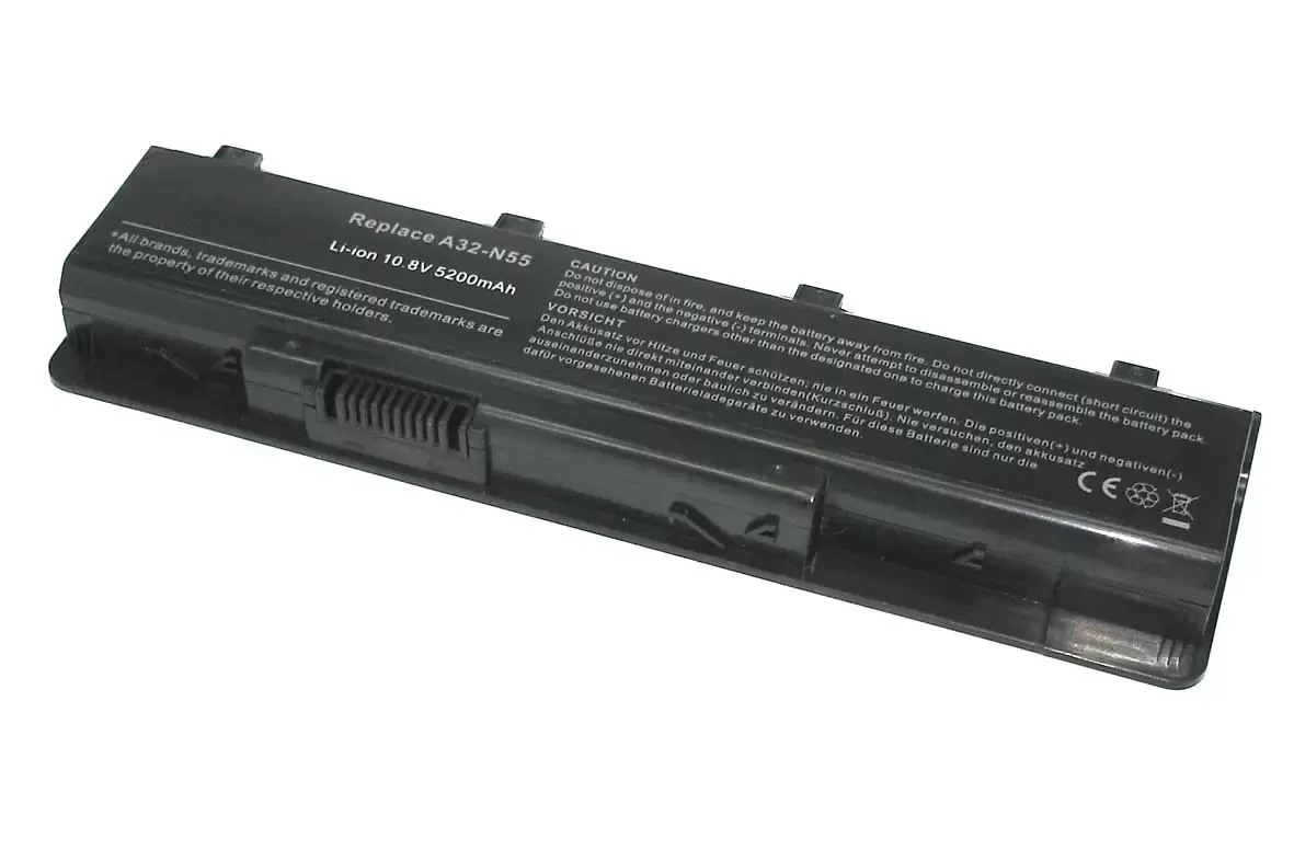 Аккумулятор (батарея) для ноутбука Asus N45 10.8V-11.1В 5200мАч A32-N55, черный (OEM)