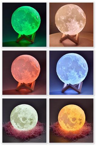 Лампа ночник Луна объемная 3 D Moon Lamp 15см, 7 режимов подсветки, пульт - фото 4 - id-p185037580