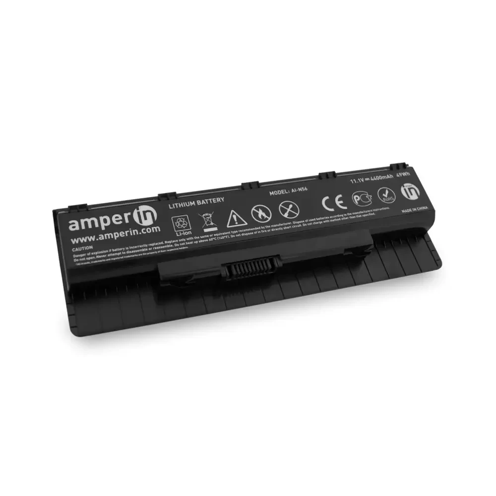 Аккумулятор (батарея) Amperin AI-N56 для ноутбука Asus N Series, 11.1В, 4400мАч, 49Wh