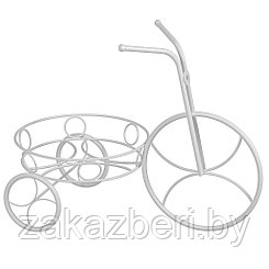 Стойка для цветов "Велосипед" 54х29х41см, на 1 горшок д25см, металл, белый (Россия)