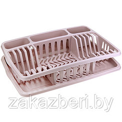 Сушилка для посуды пластмассовая "Фланто" 50,8х33,8х10,4см, розовый (Россия)