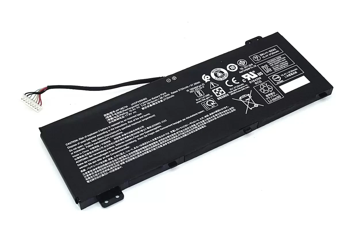 Аккумулятор (батарея) для ноутбука Acer Nitro 7 AN715-51 (AP18E7M) 15.4В, 3574мАч