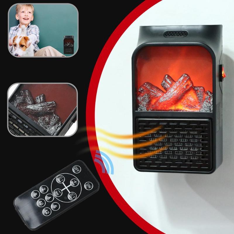 Мини обогреватель "Камин" Flame Heater (Handy Heater) с пультом управления, 1 000 Вт - фото 1 - id-p185043189