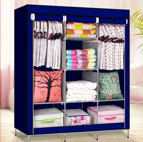 Складной каркасный тканевый шкаф Storage Wardrobe трехсекционный Цвета микс.Лучшая цена! - фото 7 - id-p185043284