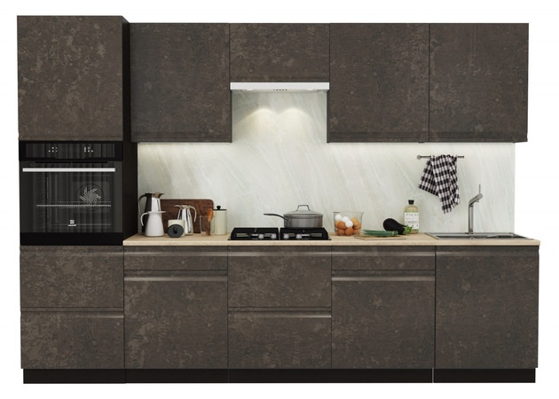 Кухня Бруклин 3.0 м (венге/бетон коричневый) - фото 1 - id-p185047470