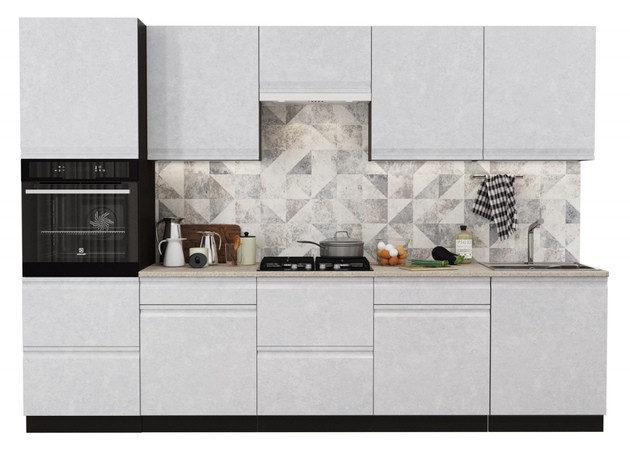 Кухня Бруклин 3.0 м (венге/бетон белый) - фото 1 - id-p185047471