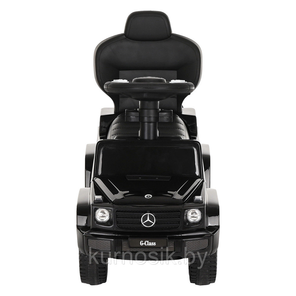 Машинка каталка детская Mercedes-Benz NINGBO с ручкой, бампер, подставка для ног 653 черный - фото 4 - id-p185050182