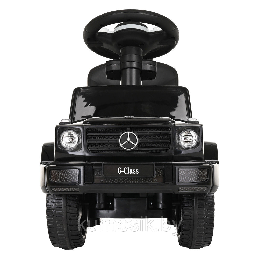 Машинка каталка детская Mercedes-Benz NINGBO с ручкой, бампер, подставка для ног 653 черный - фото 7 - id-p185050182