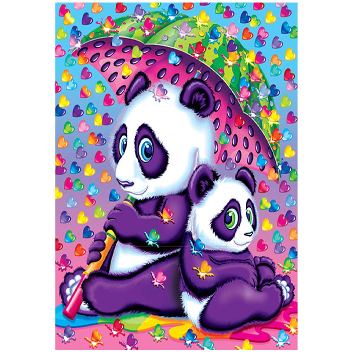 Алмазная мозаика 20*30см - Цветные панды