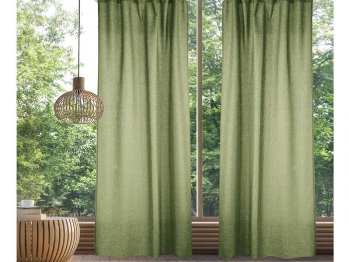 Готовый комплект штор для дома 165x270 зеленые плотные интерьерные рогожка блэкаут в гостиную спальню