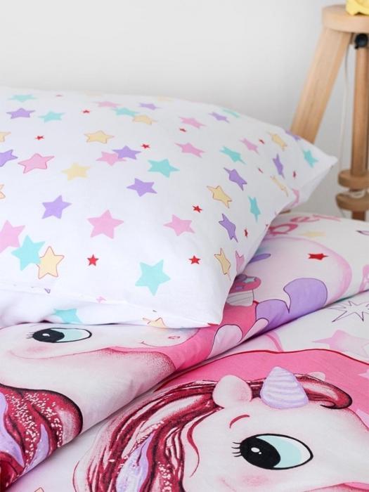 Детское постельное белье для девочек NS31 полутороспальное цветное с рисунком 3D бязь натуральный хлопок - фото 6 - id-p184907087