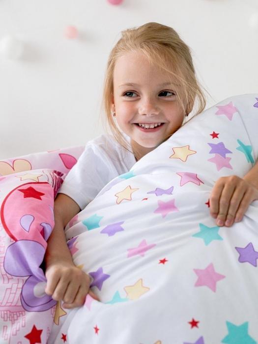 Детское постельное белье для девочек NS31 полутороспальное цветное с рисунком 3D бязь натуральный хлопок - фото 10 - id-p184907087