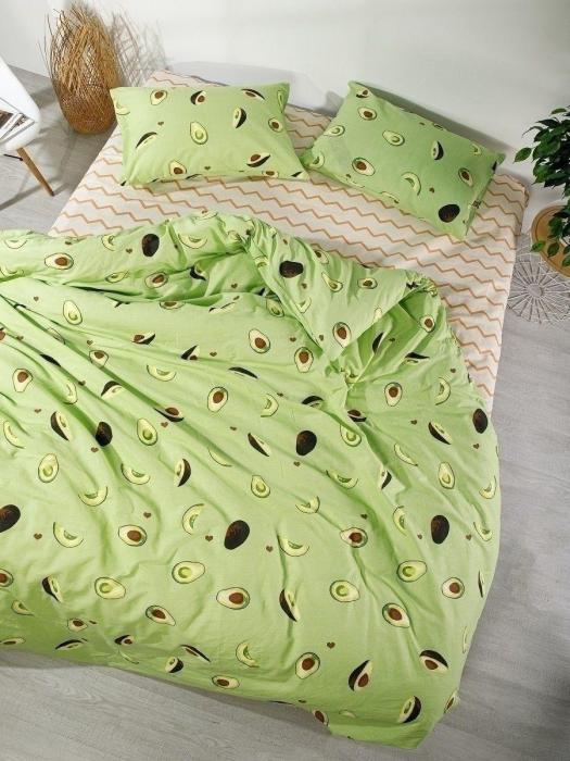 Комплект постельного белья двуспальный NS22 зеленое бязевое цветное с европростыней рисунком бязь - фото 6 - id-p184907097