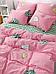 Комплект постельного белья двуспальный NS21 розовое бязевое цветное с европростыней рисунком бязь, фото 5