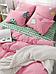Комплект постельного белья двуспальный NS21 розовое бязевое цветное с европростыней рисунком бязь, фото 8