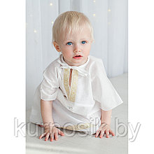 Крестильный набор для мальчика (рубашка, пеленка, мешочек) Pituso 692P/11 р.56-62