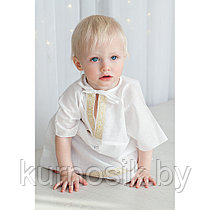 Крестильный набор для мальчика (рубашка, пеленка, мешочек) 692P/11 Pituso р.74-80