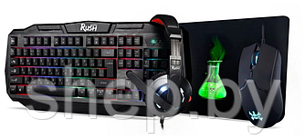 Комплект ИГРОВОЙ клавиатура+мышь+гарнитура+коврик Smartbuy RUSH Venom черный (SBC-775G-K)