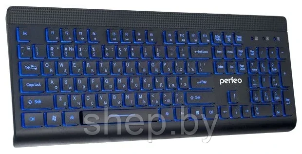 Клавиатура проводная Perfeo "BACKLIGHT" Multimedia, подсветка кнопок/буквUSB, чёрный (PF-843) - фото 1 - id-p185051734