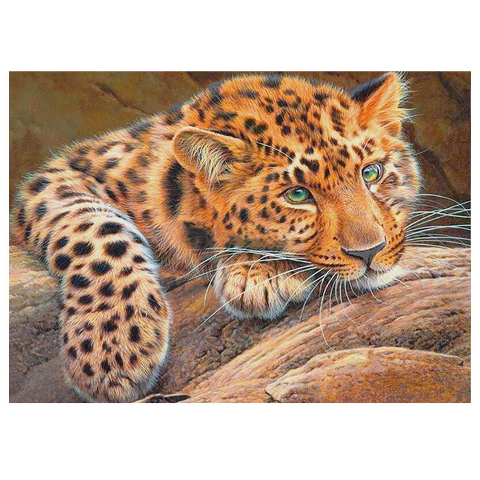 Алмазная мозаика 40*50см "Леопард"