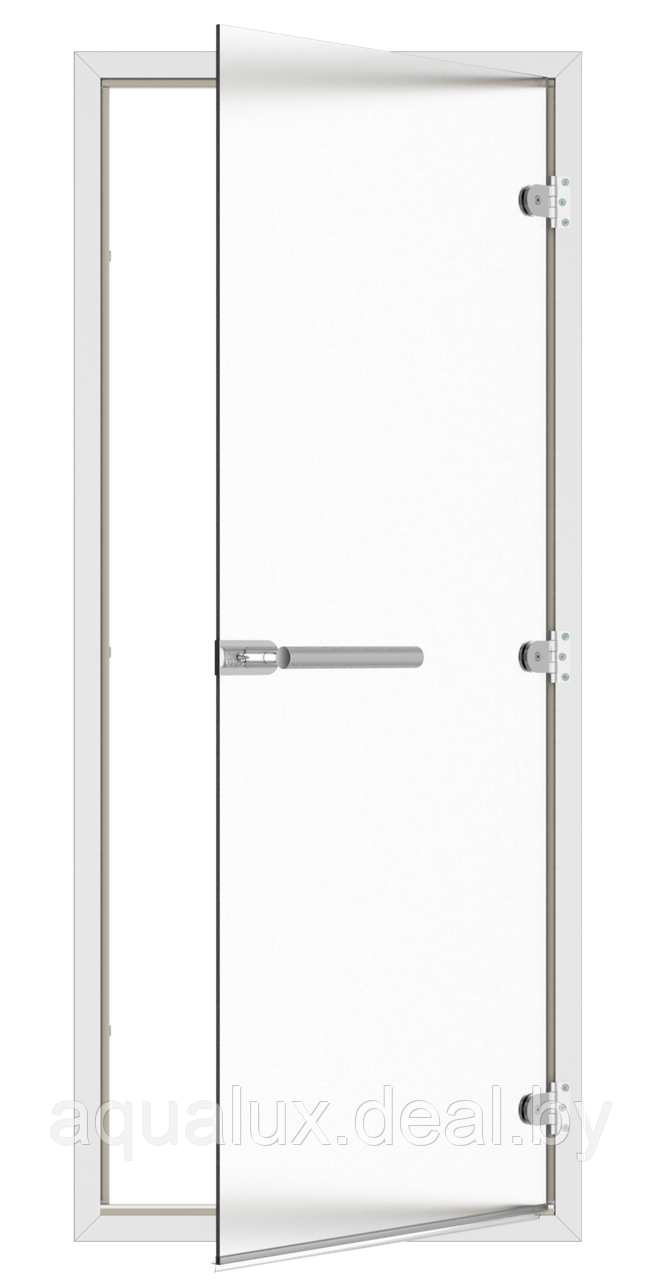 Комплект двери для хаммама SAWO ST-746-R с матовым стеклом, правая, с порогом, алюминий - фото 1 - id-p185051796