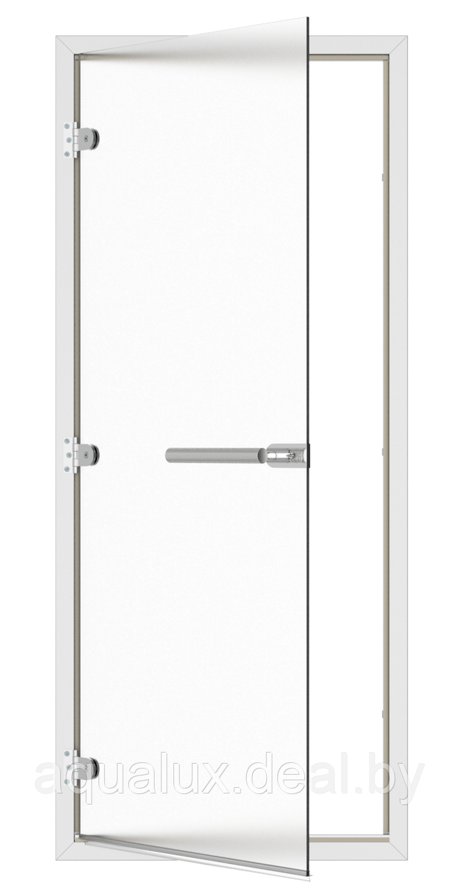Комплект двери для хаммама SAWO ST-746-L с матовым стеклом, левая, с порогом, алюминий - фото 1 - id-p185051797