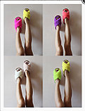 Тапки (пантолеты) цветные  из овечьей шерсти, фуксия, фото 2