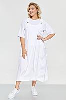 Женский летний из вискозы белый большого размера комплект с платьем Pretty 2260 белый 56р.