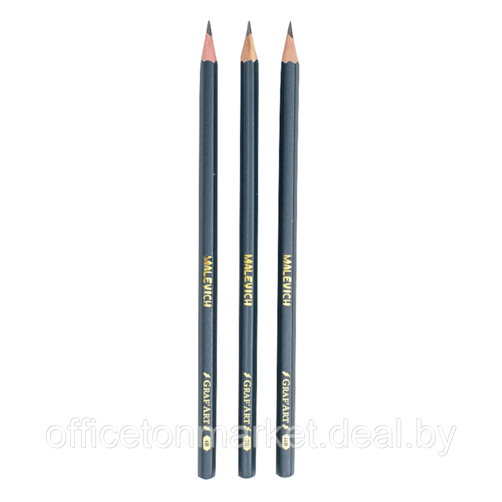 Набор чернографитных карандашей Малевичъ "Graf'Art", 3 шт. - фото 2 - id-p185060663