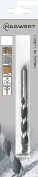 Cверло-бур по бетону SDS+ 8х160мм "Hagwert" (Китай) арт 5