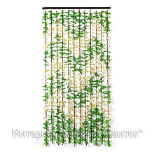 Занавеска декоративная «Листики», 90×180 см , 12 нитей, цвет зелёный