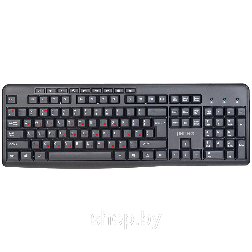 Клавиатура Perfeo PUSH Multimedia, USB черная (PF_A4796) - фото 2 - id-p185065100
