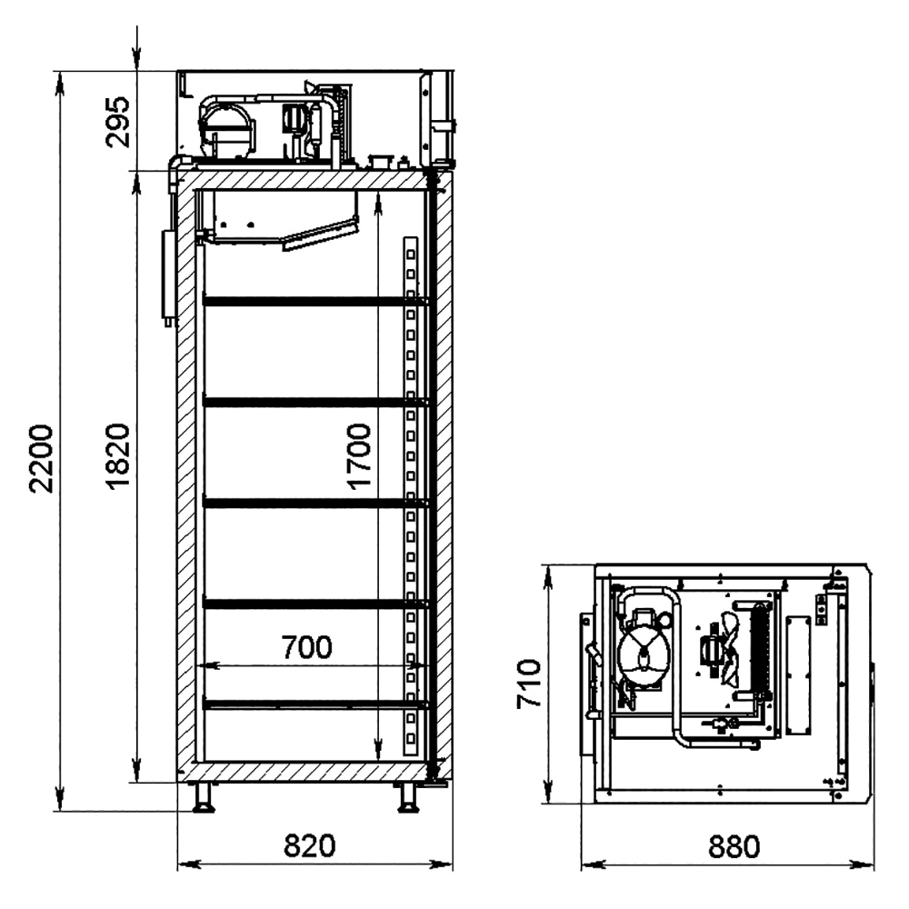 Шкаф холодильный Атеси F 0,7-S (глухая дверь) - фото 2 - id-p185067757